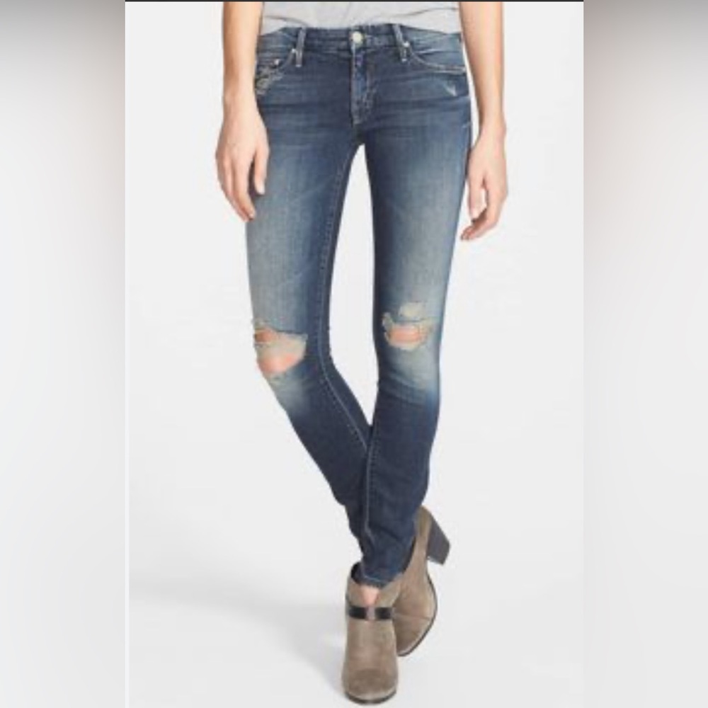 Mother Denim The LOOKER in Tarnished distressed skinny jean